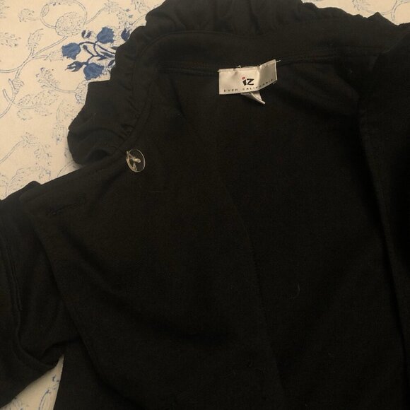 IZ Byer California Size M Girls Swing Jacket 3/4 Sleeve Peter Pan Collar Black - Picture 9 of 16